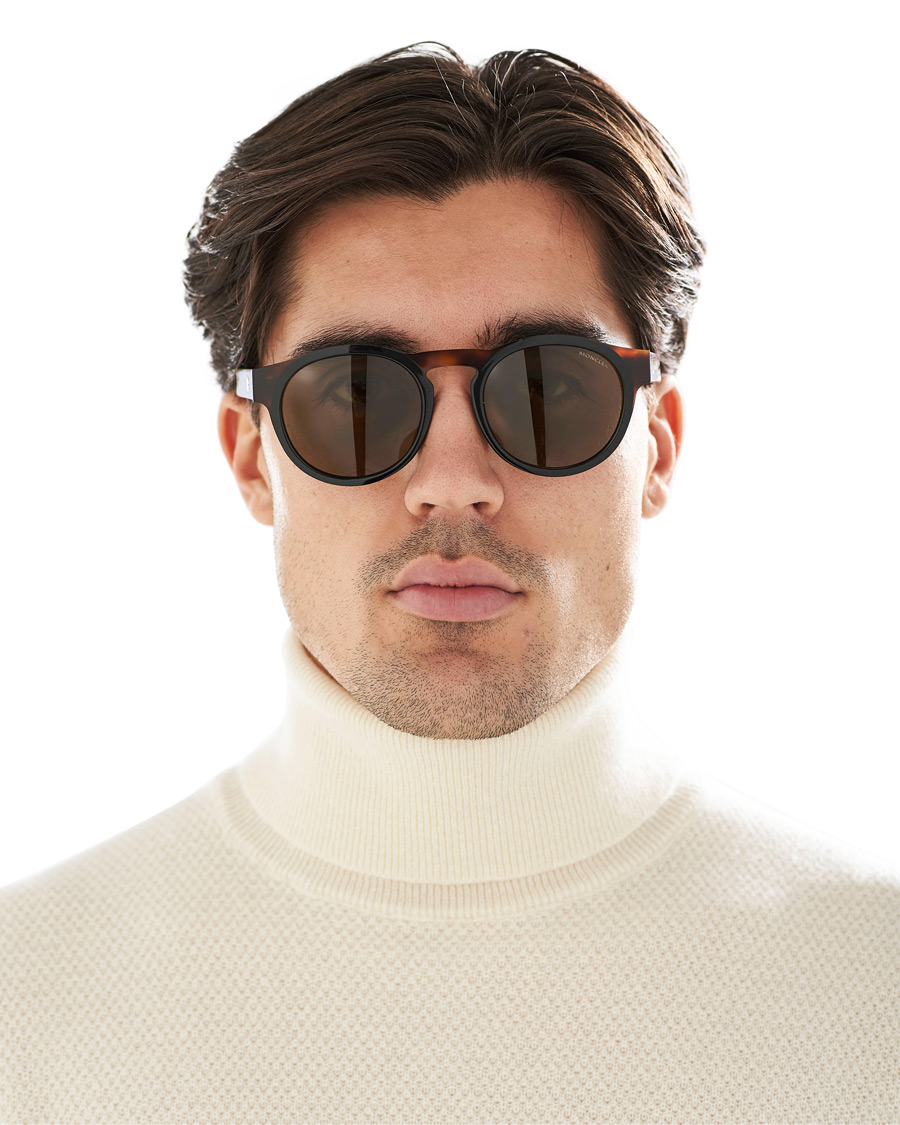 Herre | Moncler Lunettes ML0099 Sunglasses Black/Havana | Moncler Lunettes | ML0099 Sunglasses Black/Havana