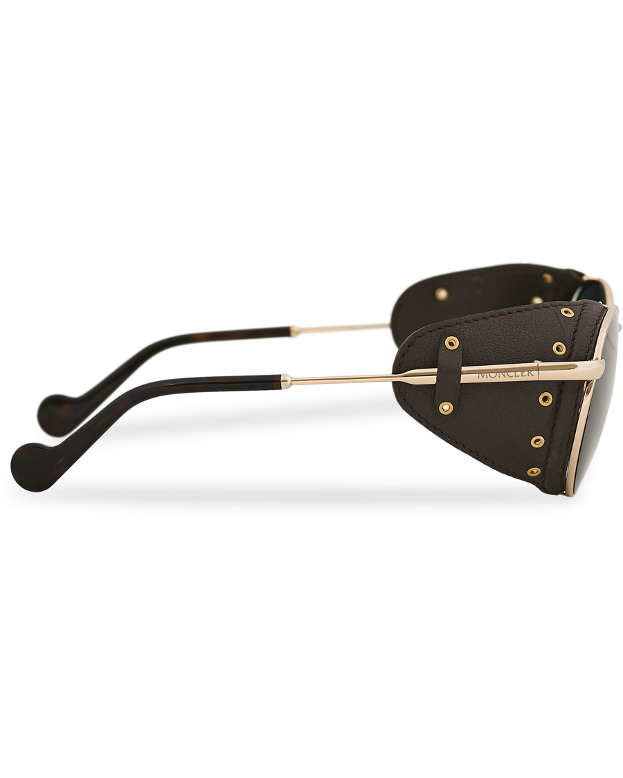 Herre | Moncler Lunettes Blazon Polarized Sunglasses Gold/Brown | Moncler Lunettes | Blazon Polarized Sunglasses Gold/Brown