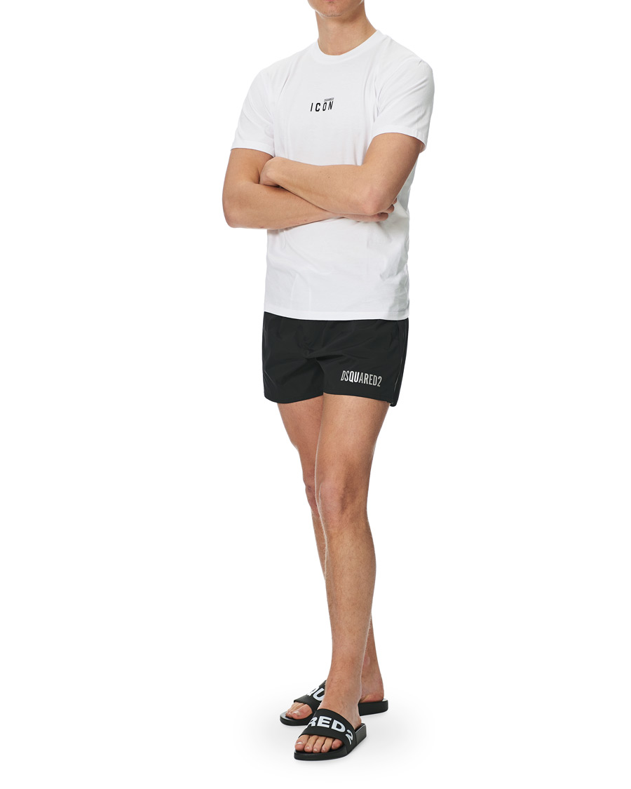 Herre | Badeshorts | Dsquared2 | Icon Boxer Mid Swimshorts Black/Silver