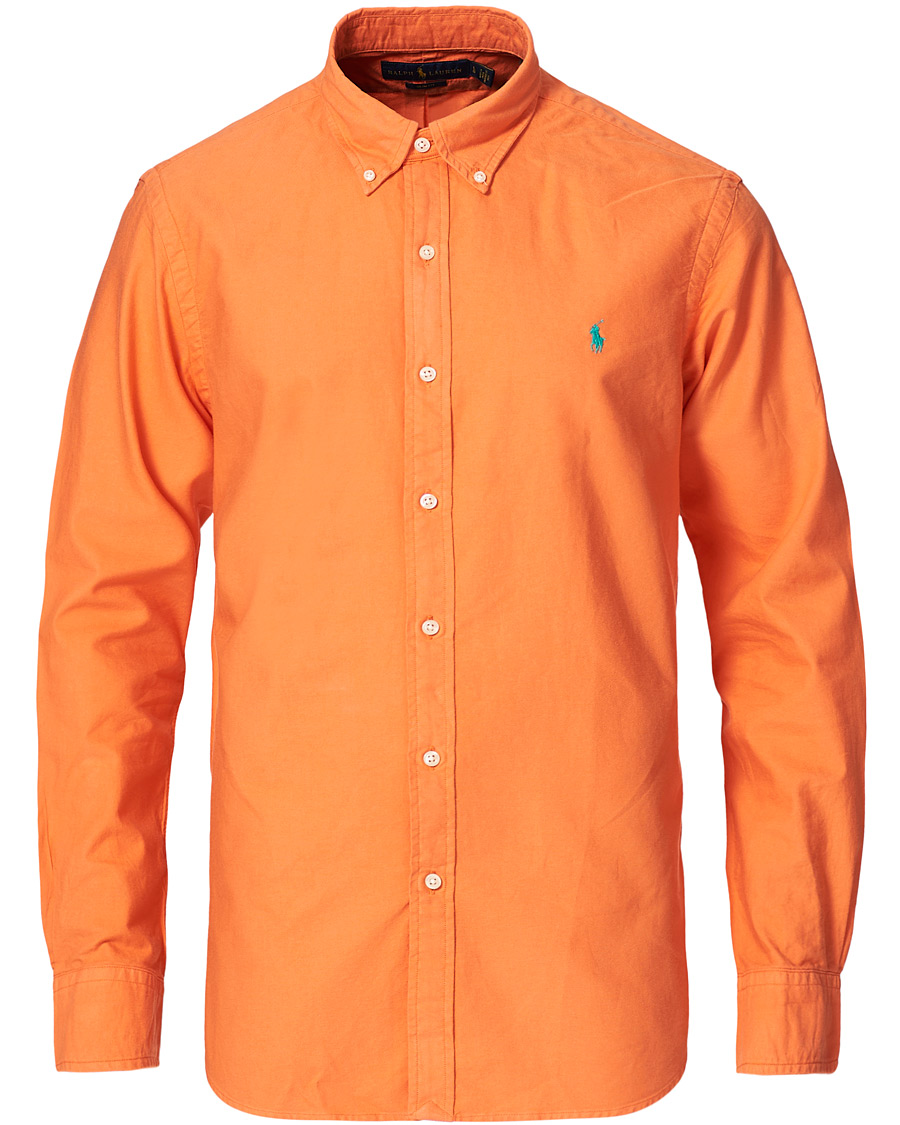 Herre | Skjorter | Polo Ralph Lauren | Slim Fit Garment Dyed Oxford Shirt Orange