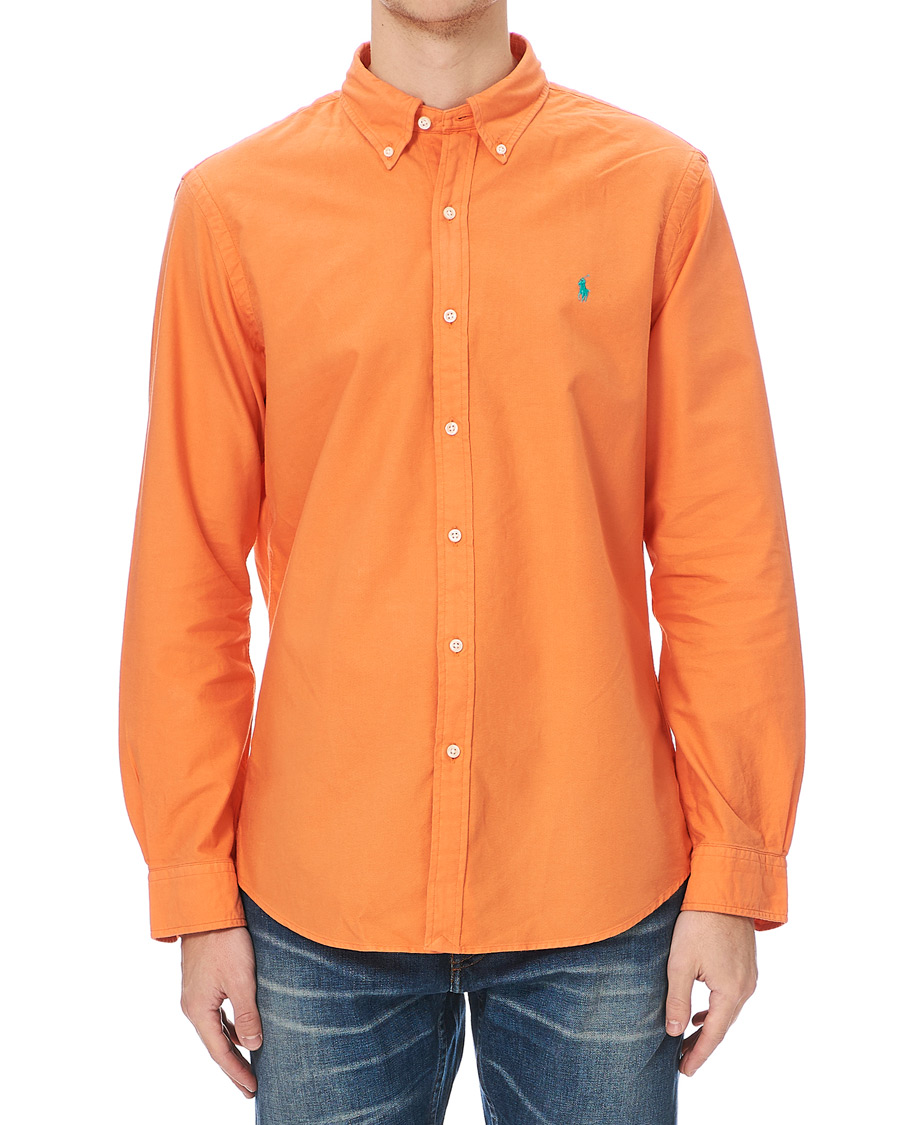Herre | Skjorter | Polo Ralph Lauren | Slim Fit Garment Dyed Oxford Shirt Orange