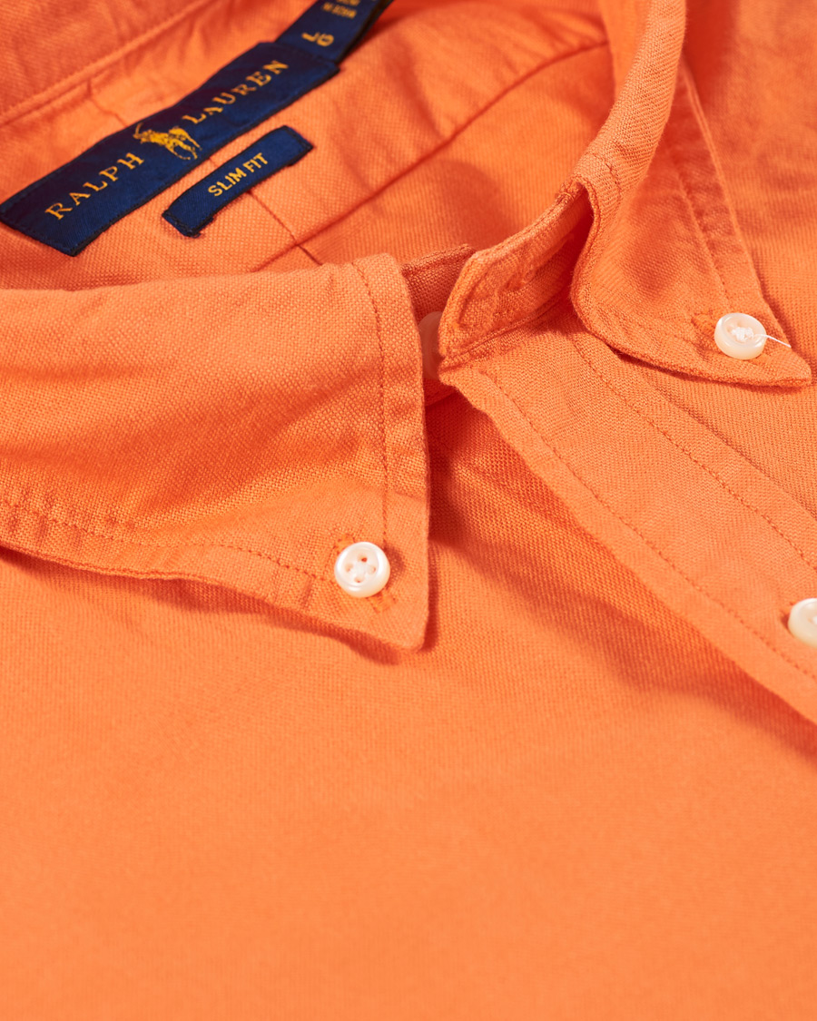 Herre | Skjorter | Polo Ralph Lauren | Slim Fit Garment Dyed Oxford Shirt Orange