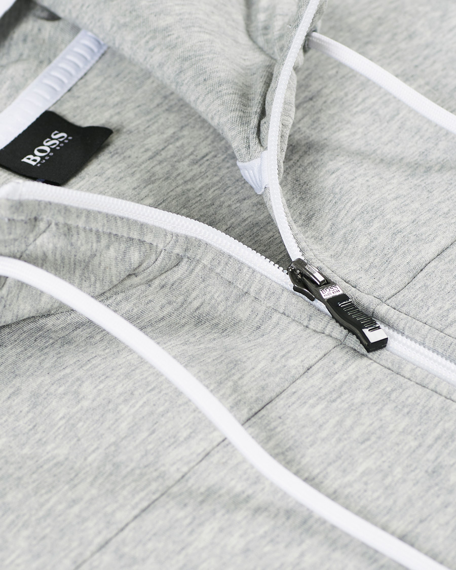 Herre | Gensere | BOSS GREEN | BOSS Athleisure Saggy Full Zip Hoodie Grey/White
