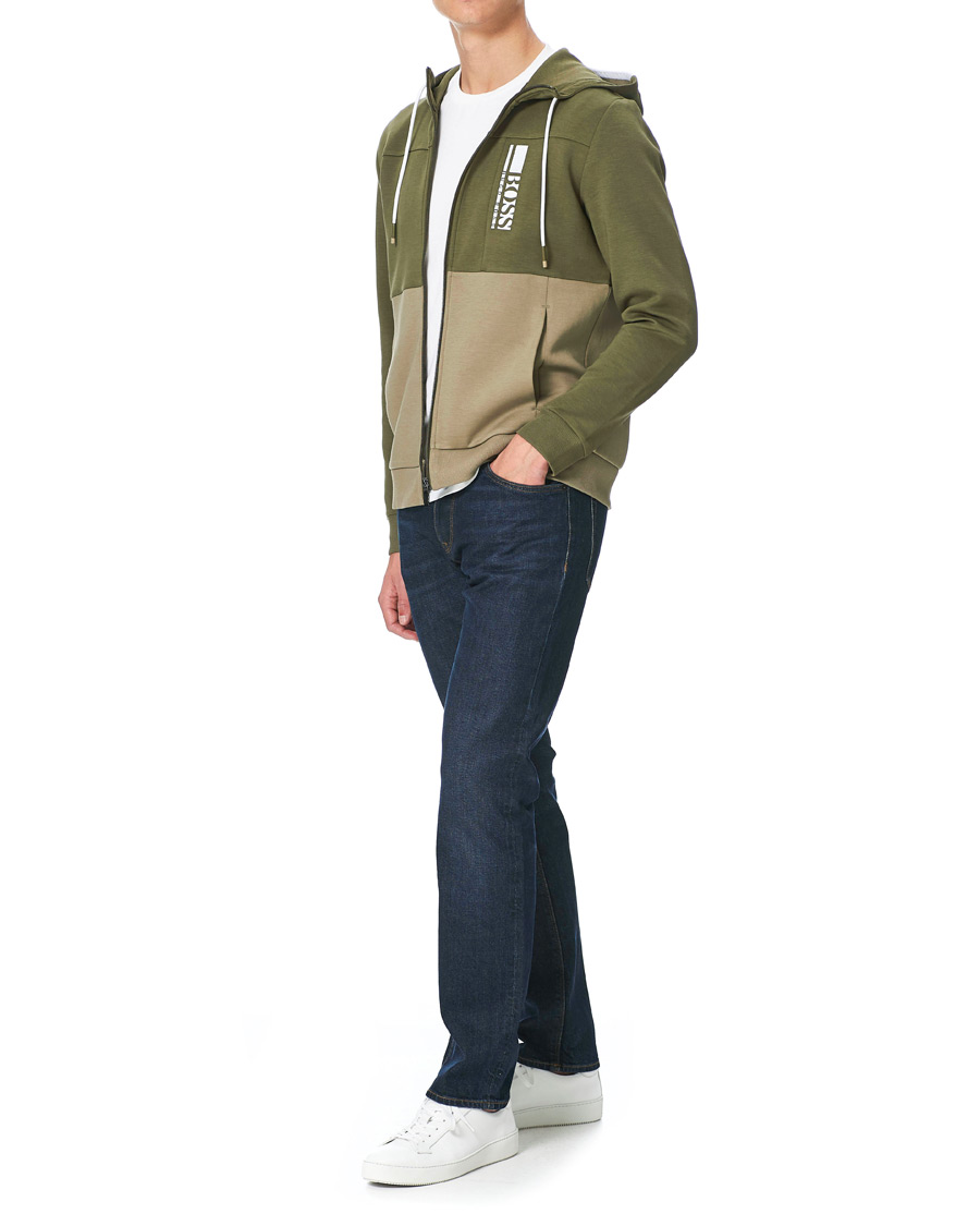 Herre | Gensere | BOSS GREEN | BOSS Athleisure Saggy Full Zip Hoodie Dark Green