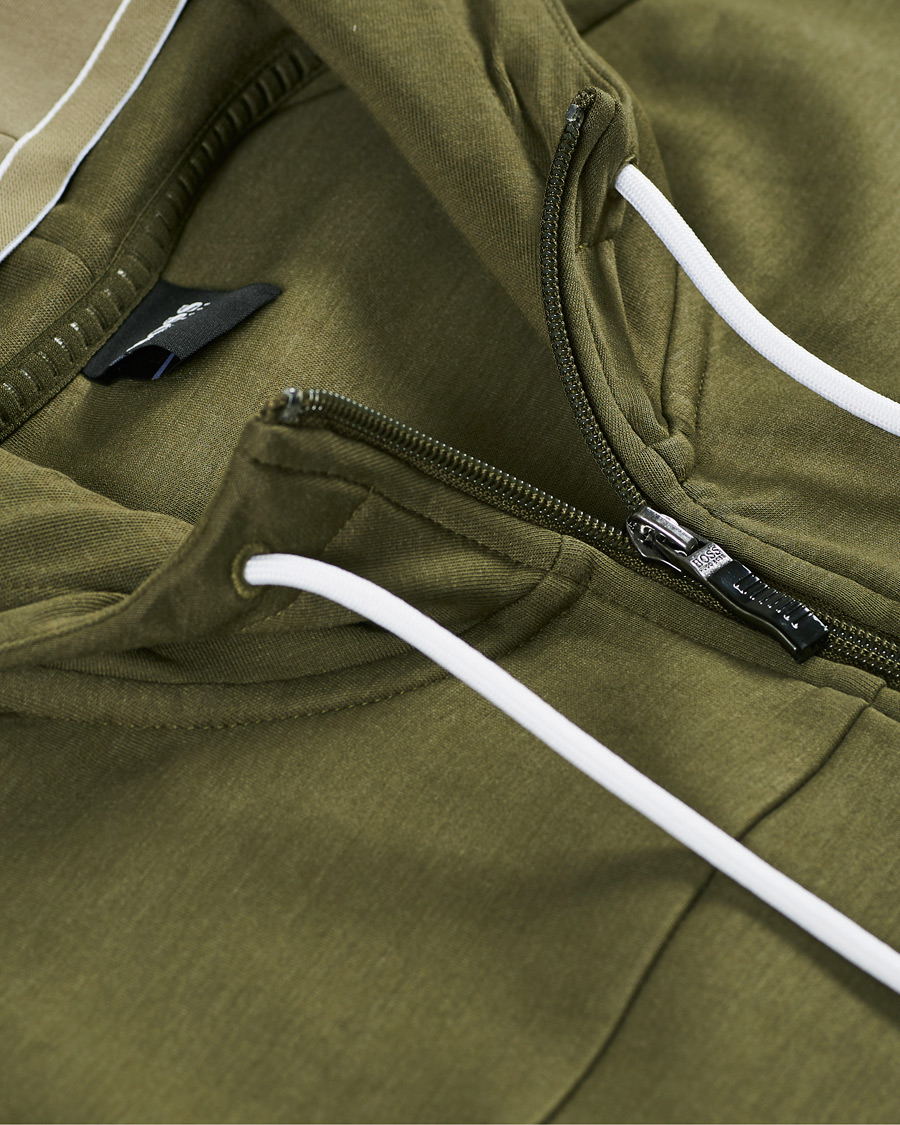 Herre | Gensere | BOSS GREEN | BOSS Athleisure Saggy Full Zip Hoodie Dark Green