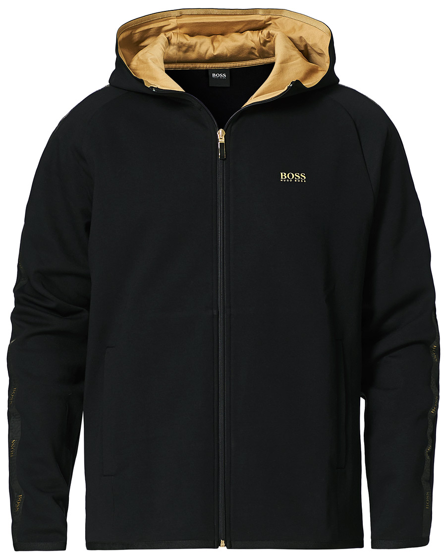 Herre | Gensere | BOSS GREEN | BOSS Athleisure Saggy Taped Full Zip Hoodie Black