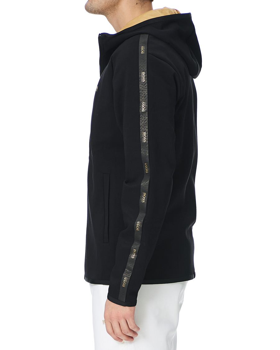 Herre | Gensere | BOSS GREEN | BOSS Athleisure Saggy Taped Full Zip Hoodie Black