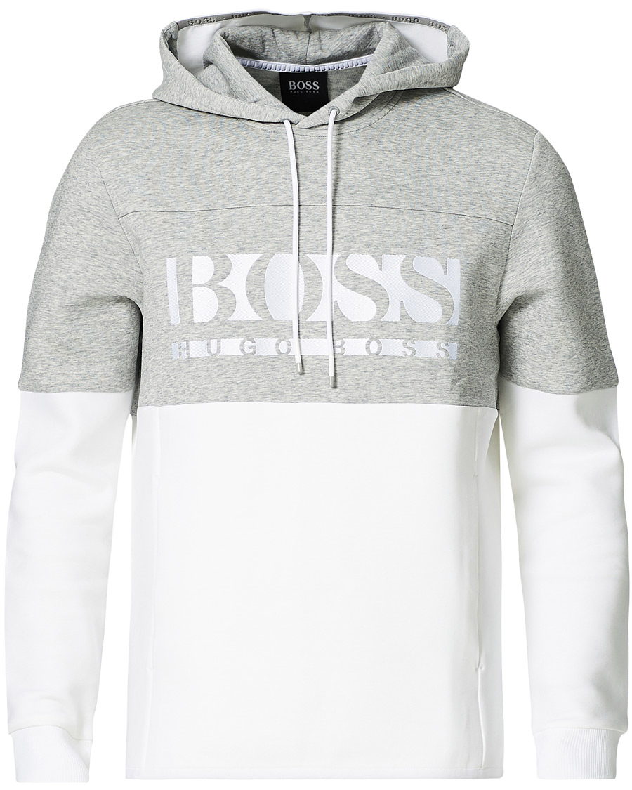 Herre | Gensere | BOSS GREEN | BOSS Athleisure Soody Block Hoodie Grey/White