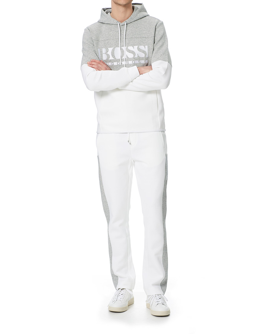 Herre | Gensere | BOSS GREEN | BOSS Athleisure Soody Block Hoodie Grey/White