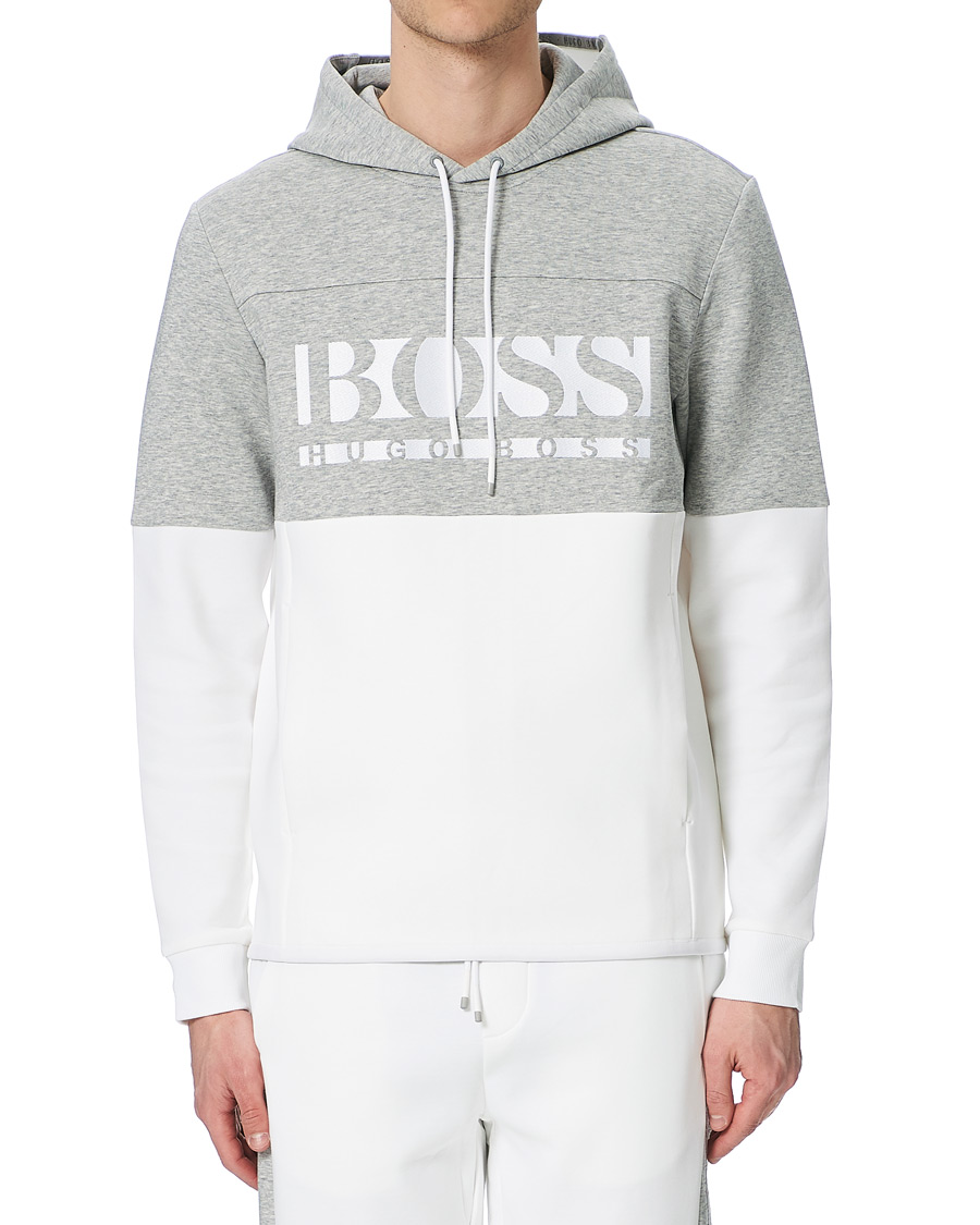 Herre | Gensere | BOSS GREEN | BOSS Athleisure Soody Block Hoodie Grey/White