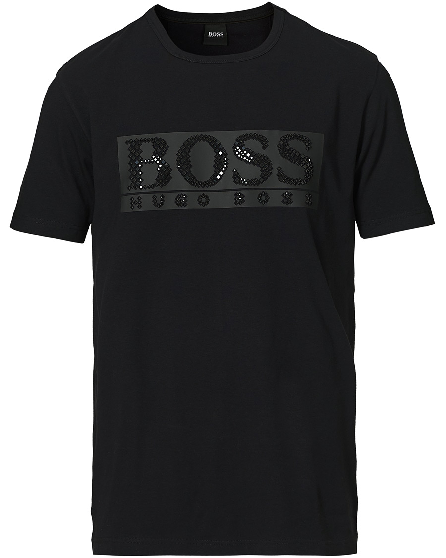 Herre | T-Shirts | BOSS GREEN | BOSS Athleisure Diamond Logo Crew Neck Tee Black