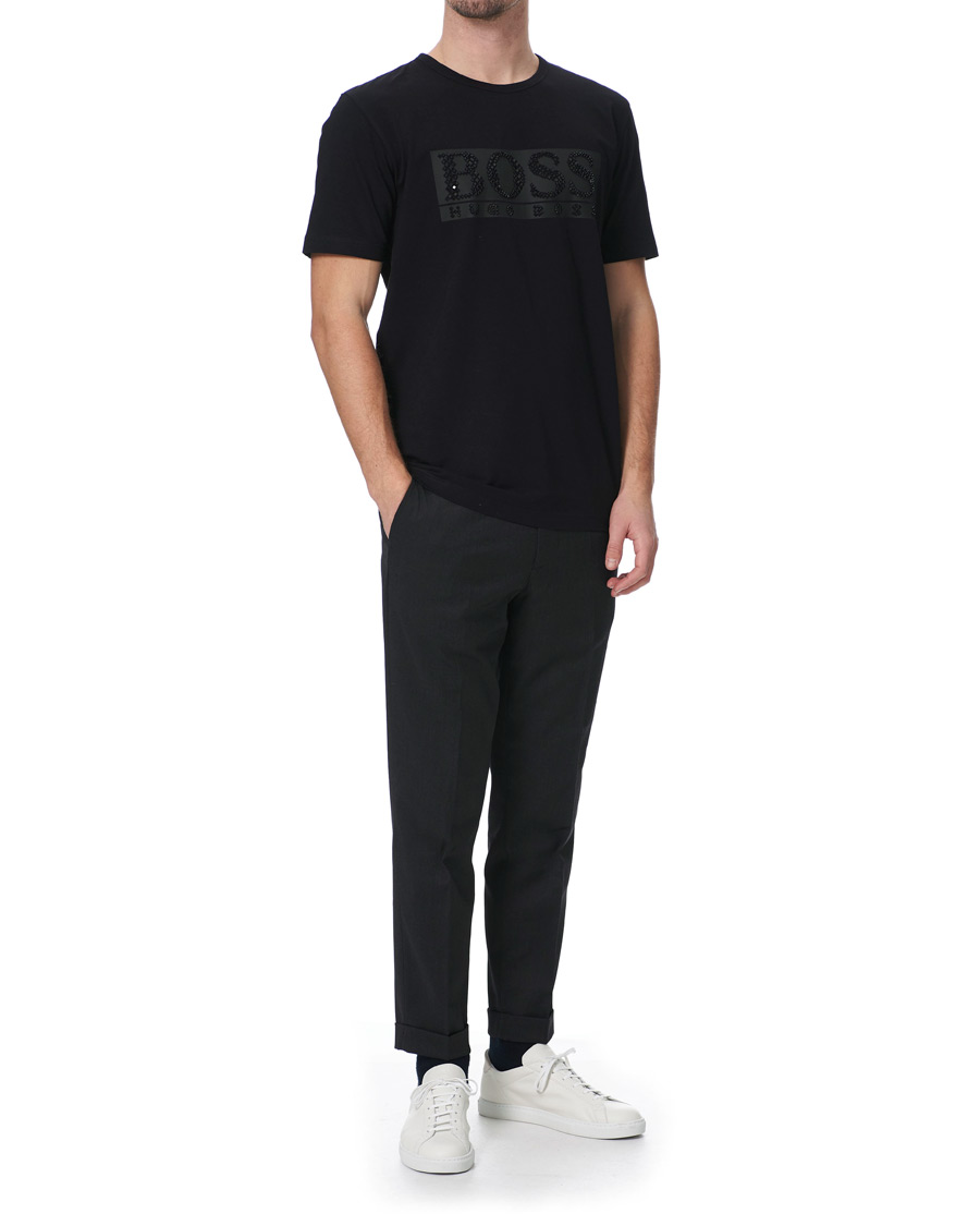 Herre | T-Shirts | BOSS GREEN | BOSS Athleisure Diamond Logo Crew Neck Tee Black
