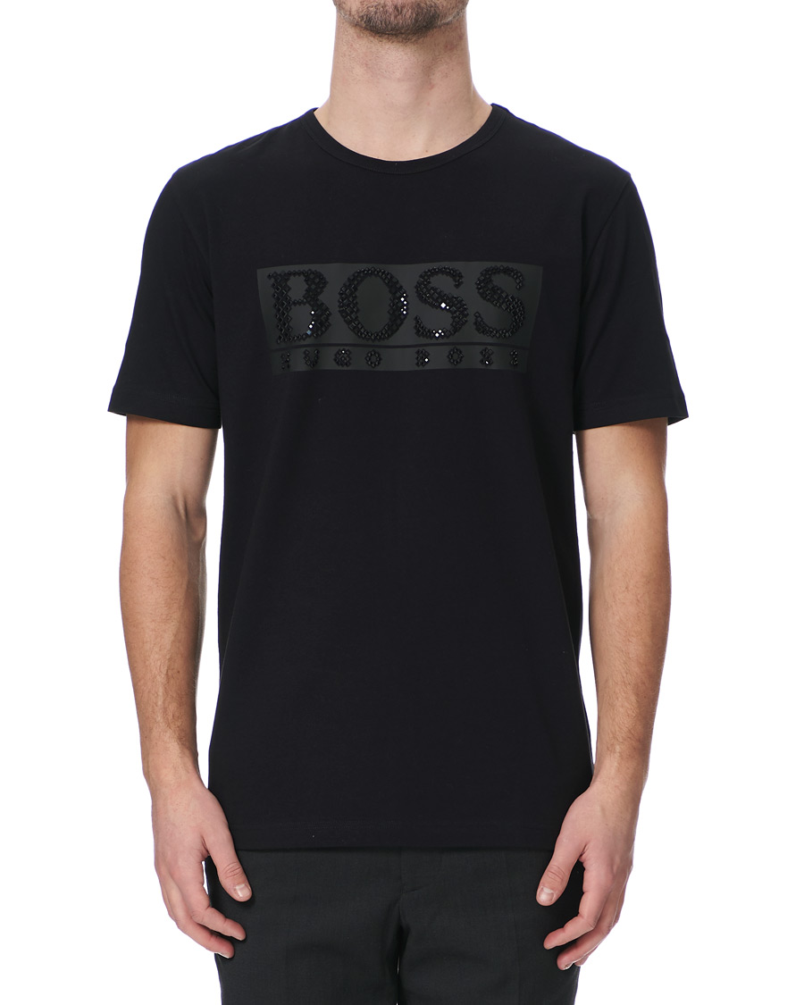Herre | T-Shirts | BOSS GREEN | BOSS Athleisure Diamond Logo Crew Neck Tee Black