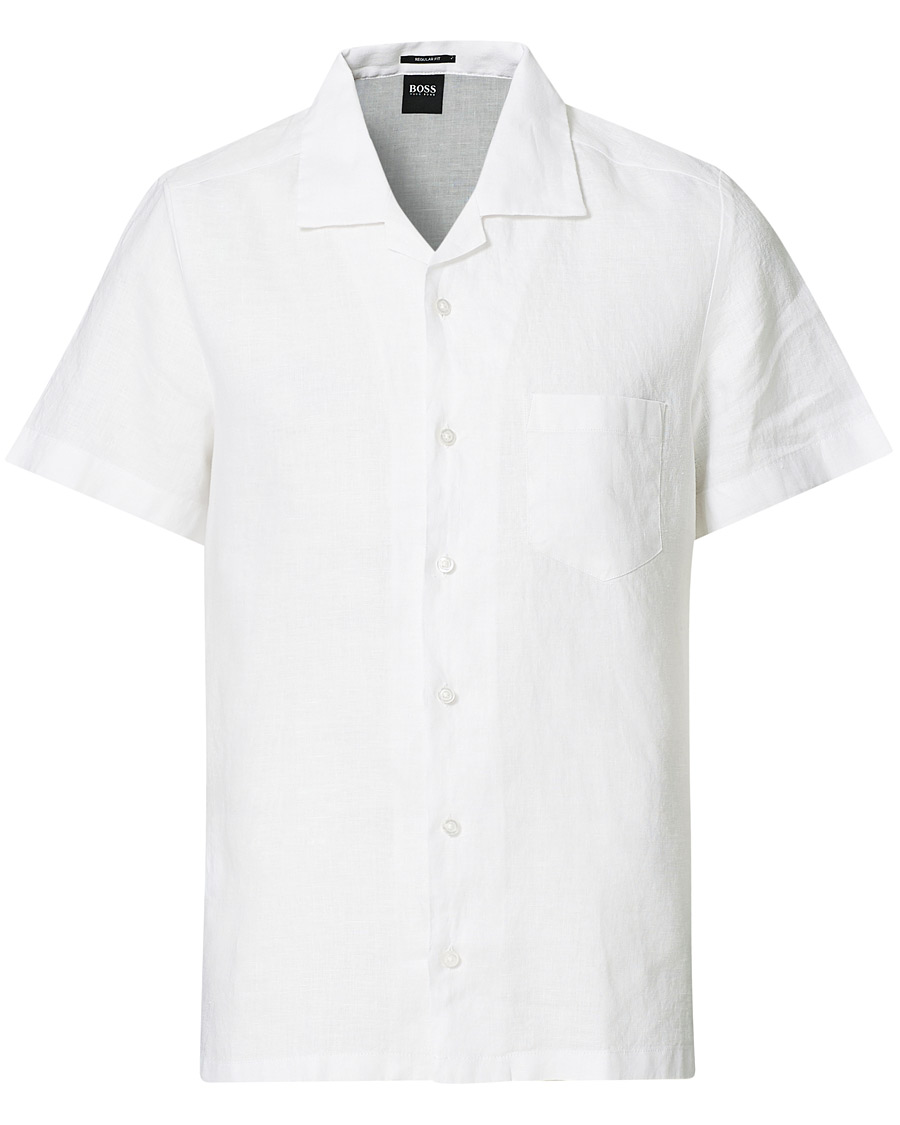 Herre | Skjorter | BOSS ORANGE | BOSS Casual Rhythm Camp Collar Short Sleeve Shirt White