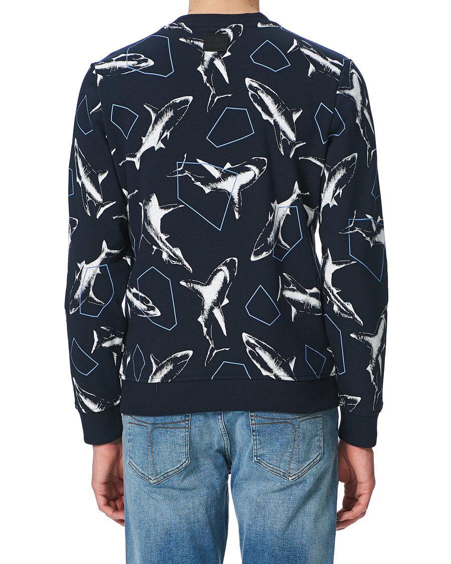 Herre | Gensere | BOSS ORANGE | BOSS Casual WeBite Printed Shark Sweatshirt Dark Blue
