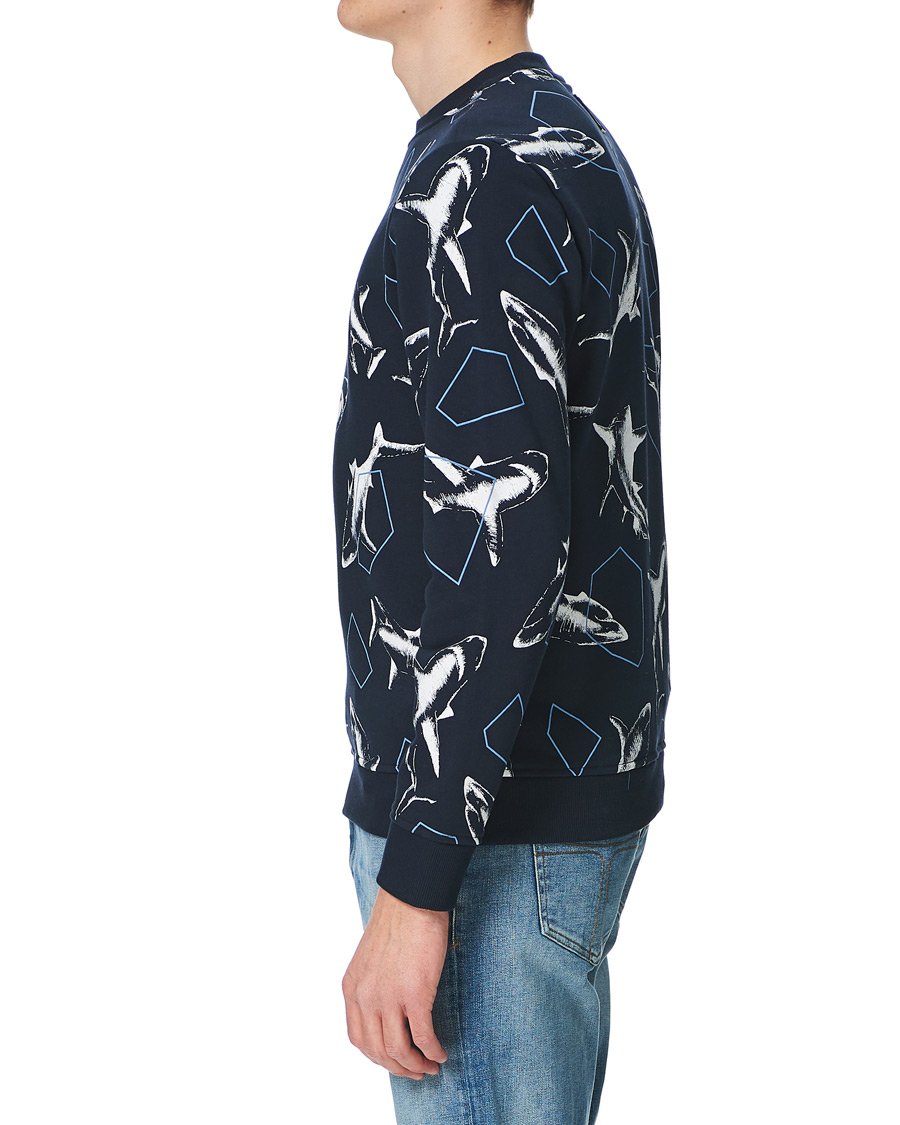 Herre | Gensere | BOSS ORANGE | BOSS Casual WeBite Printed Shark Sweatshirt Dark Blue