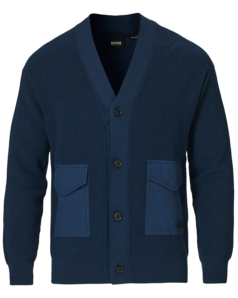 Herre | Gensere | BOSS ORANGE | BOSS Casual Kardione Knitted Cardigan Dark Blue