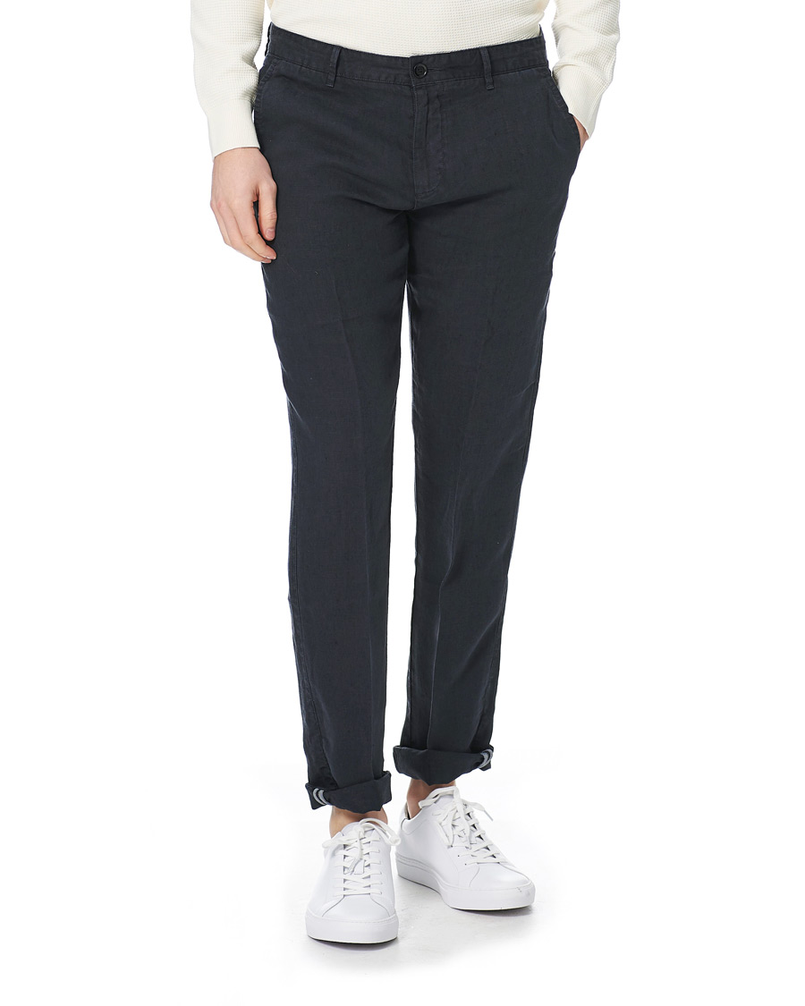 Herre | Bukser | BOSS BLACK | BOSS Crigan Linen Pants Dark Blue