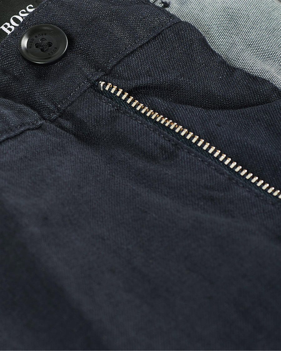 Herre | Bukser | BOSS BLACK | BOSS Crigan Linen Pants Dark Blue