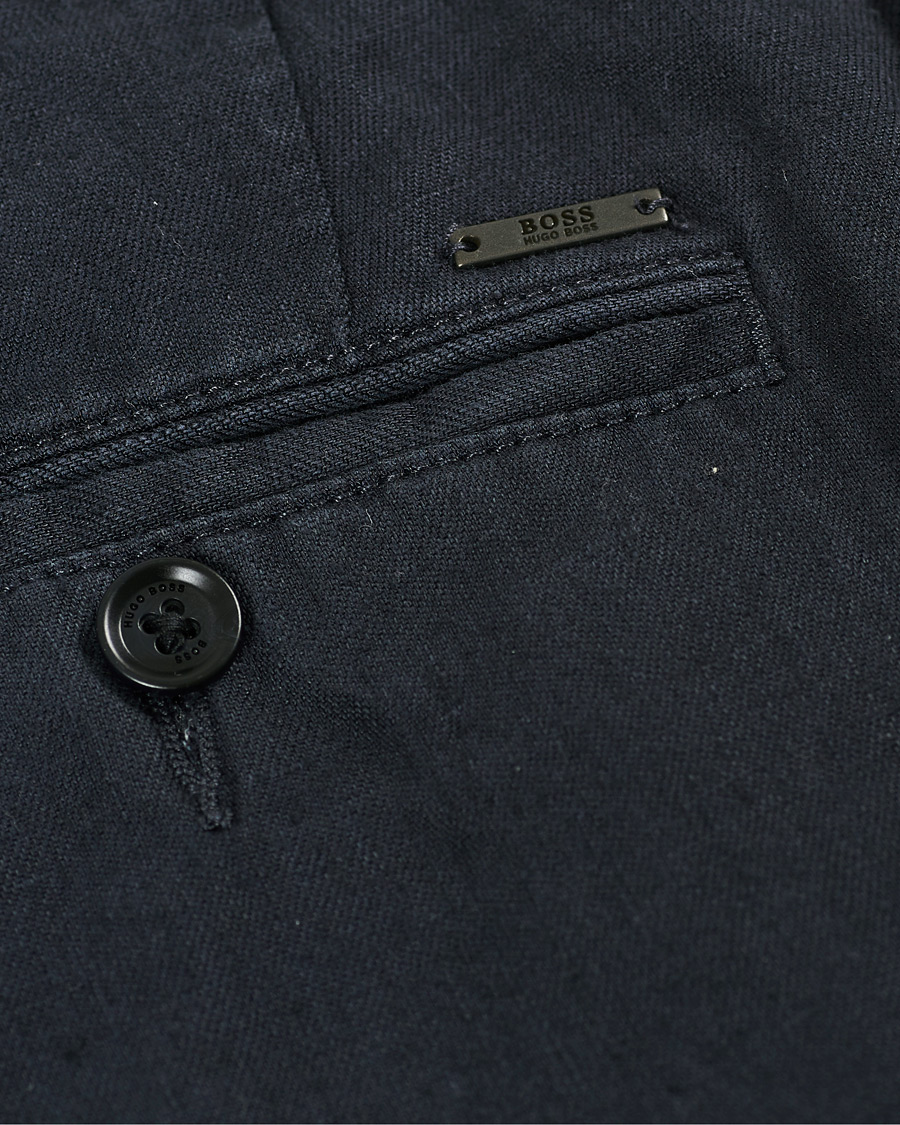 Herre | Bukser | BOSS BLACK | BOSS Crigan Linen Pants Dark Blue