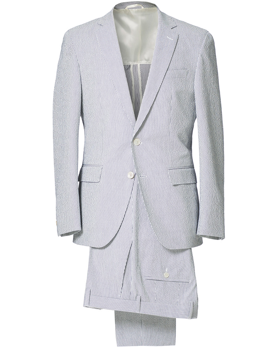 Herre | Dresser | BOSS BLACK | BOSS Helford/Gander3 Seersucker Suit Open Grey