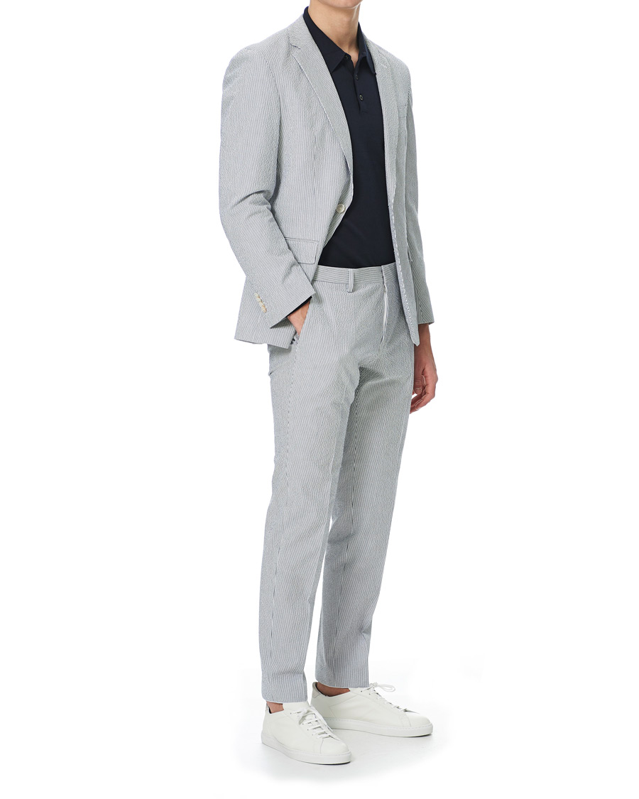 Herre | Dresser | BOSS BLACK | BOSS Helford/Gander3 Seersucker Suit Open Grey
