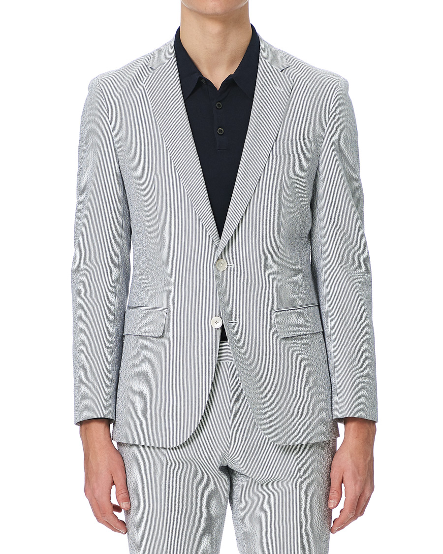 Herre | Dresser | BOSS BLACK | BOSS Helford/Gander3 Seersucker Suit Open Grey