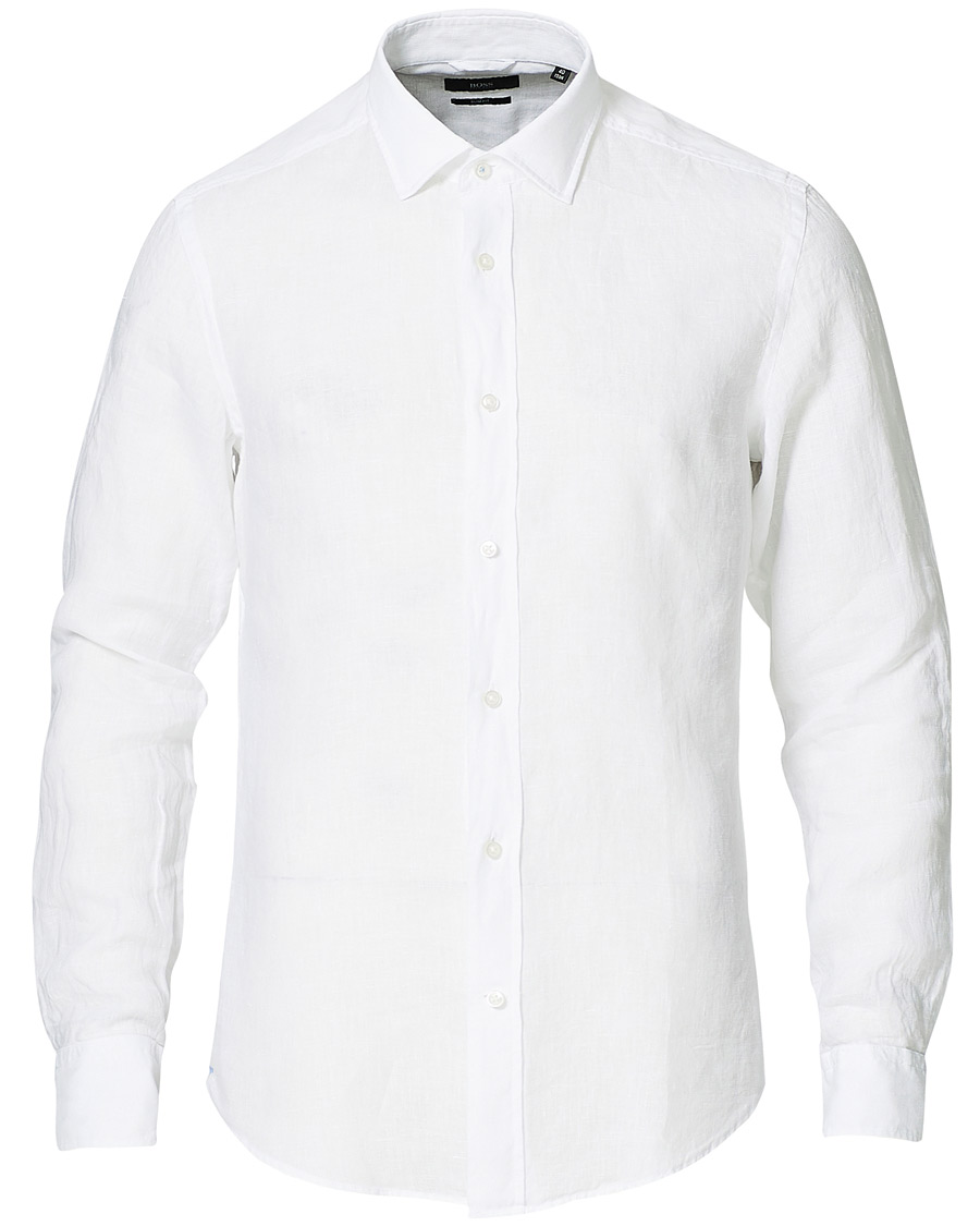 Herre | Skjorter | BOSS BLACK | BOSS Joy Linen Shirt White