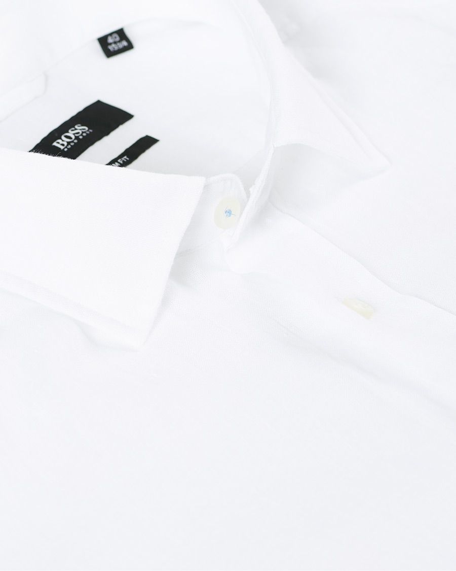Herre | Skjorter | BOSS BLACK | BOSS Joy Linen Shirt White