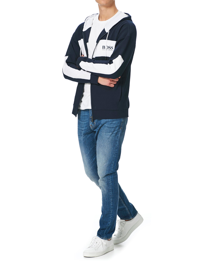 Herre | Gensere | BOSS BLACK | BOSS Full Zip Hoodie Jacket Dark Blue