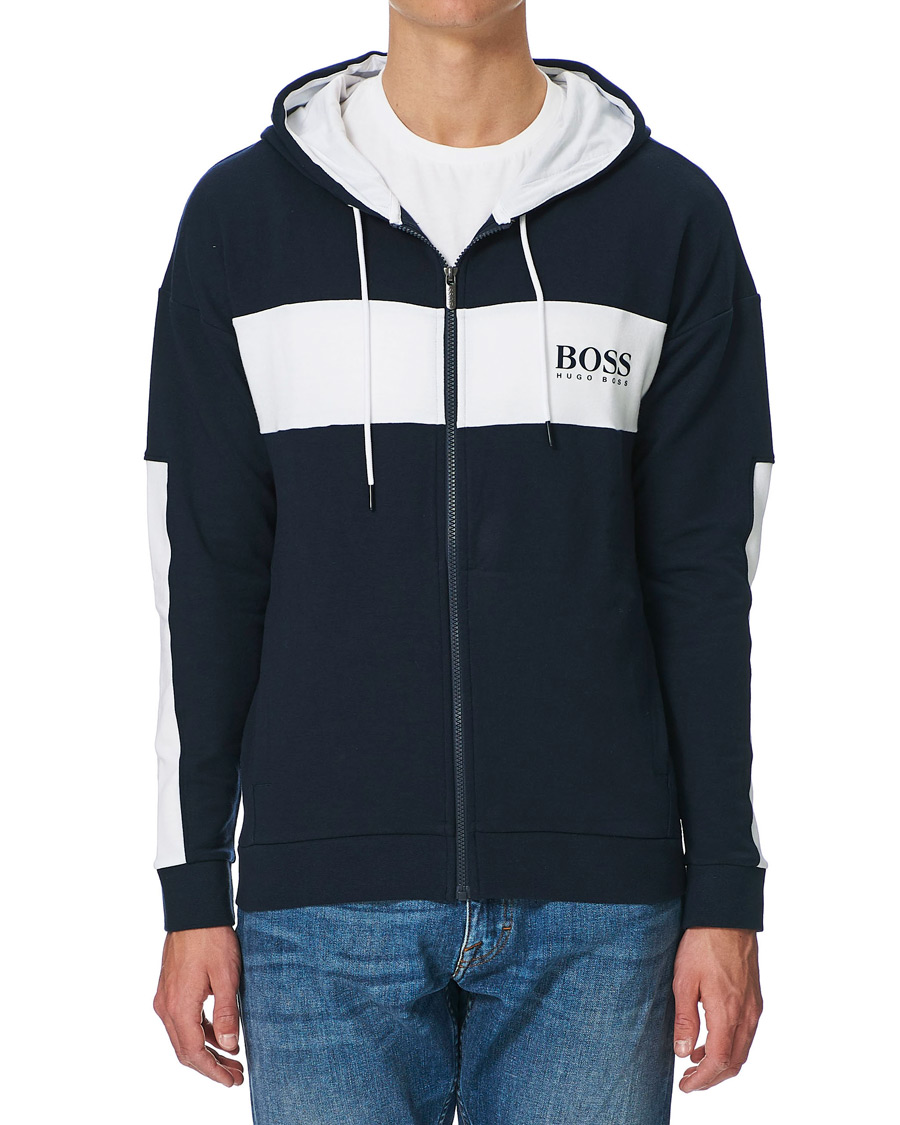 Herre | Gensere | BOSS BLACK | BOSS Full Zip Hoodie Jacket Dark Blue