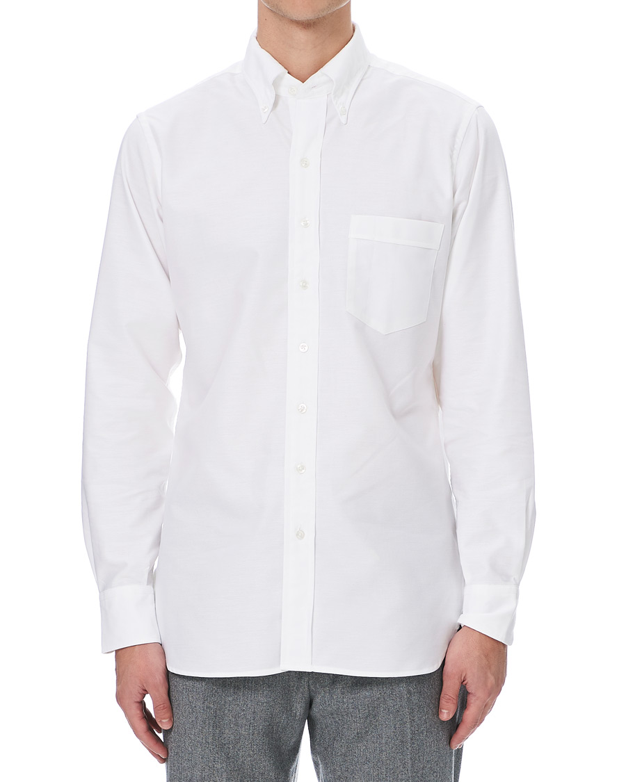 Herre | Skjorter | Drake's | Oxford Button Down Shirt White