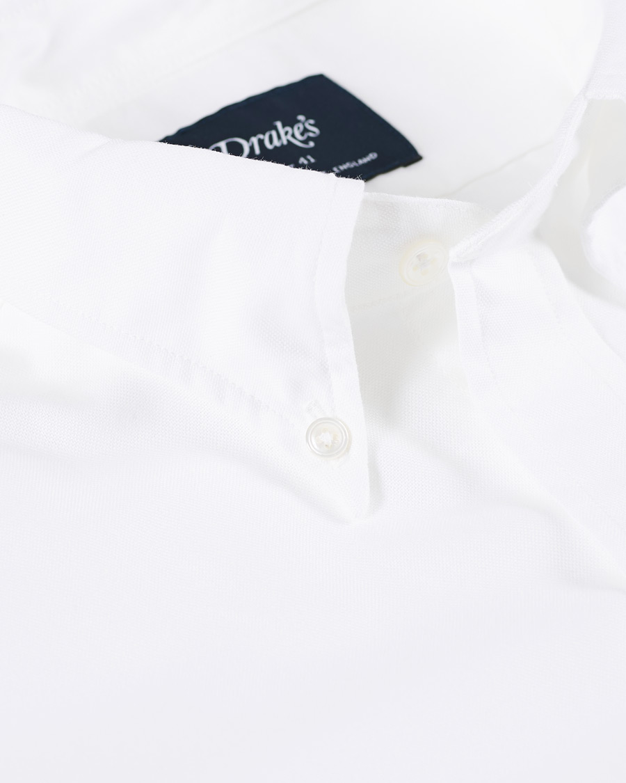 Herre | Skjorter | Drake's | Oxford Button Down Shirt White