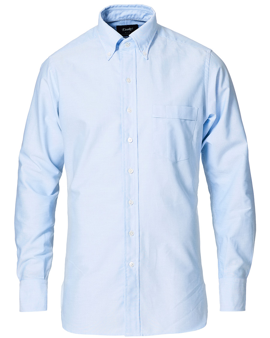 Herre | Skjorter | Drake's | Oxford Button Down Shirt Sky