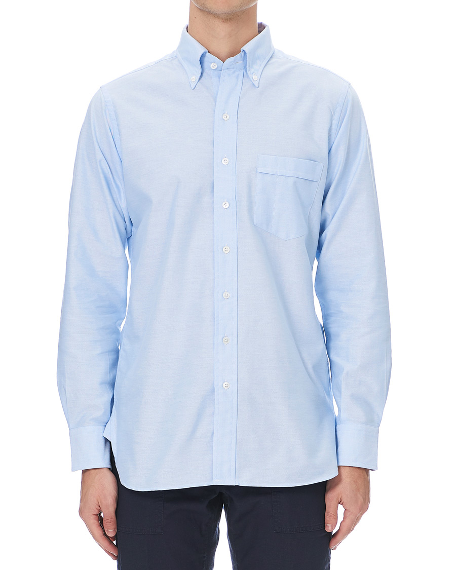 Herre | Skjorter | Drake's | Oxford Button Down Shirt Sky