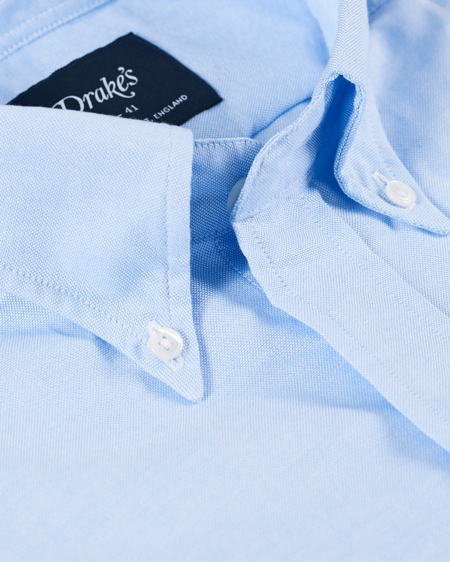 Herre | Skjorter | Drake's | Oxford Button Down Shirt Sky