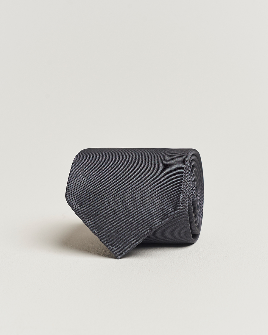 Herre | Drake's Handrolled Woven Silk 8 cm Tie Grey | Drake's | Handrolled Woven Silk 8 cm Tie Grey