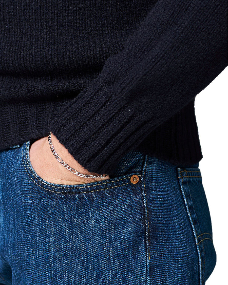 Herre |  | Tom Wood | Figaro Thick Bracelet Silver