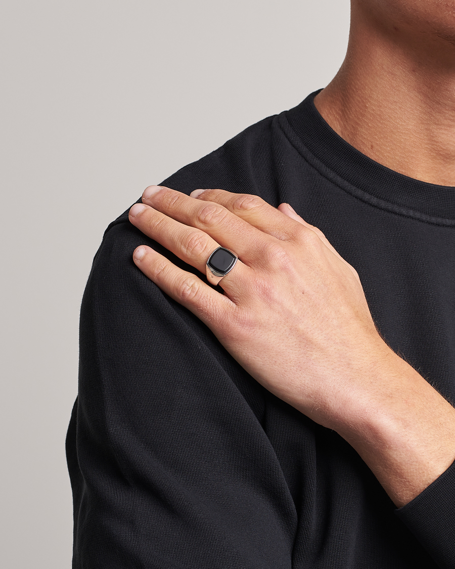 Herre | Gaver | Tom Wood | Cushion Black Onyx Ring Silver