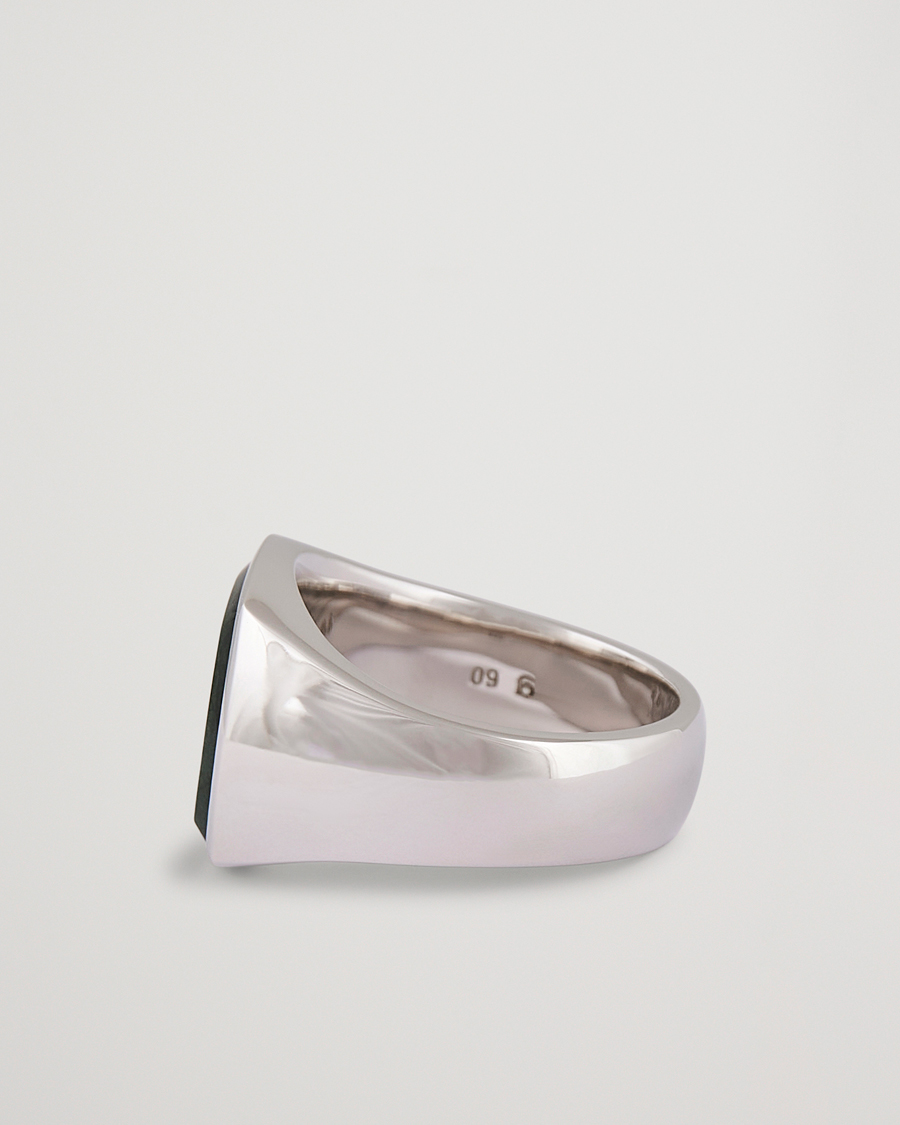 Herre | Smykker | Tom Wood | Cushion Green Marble Ring Silver