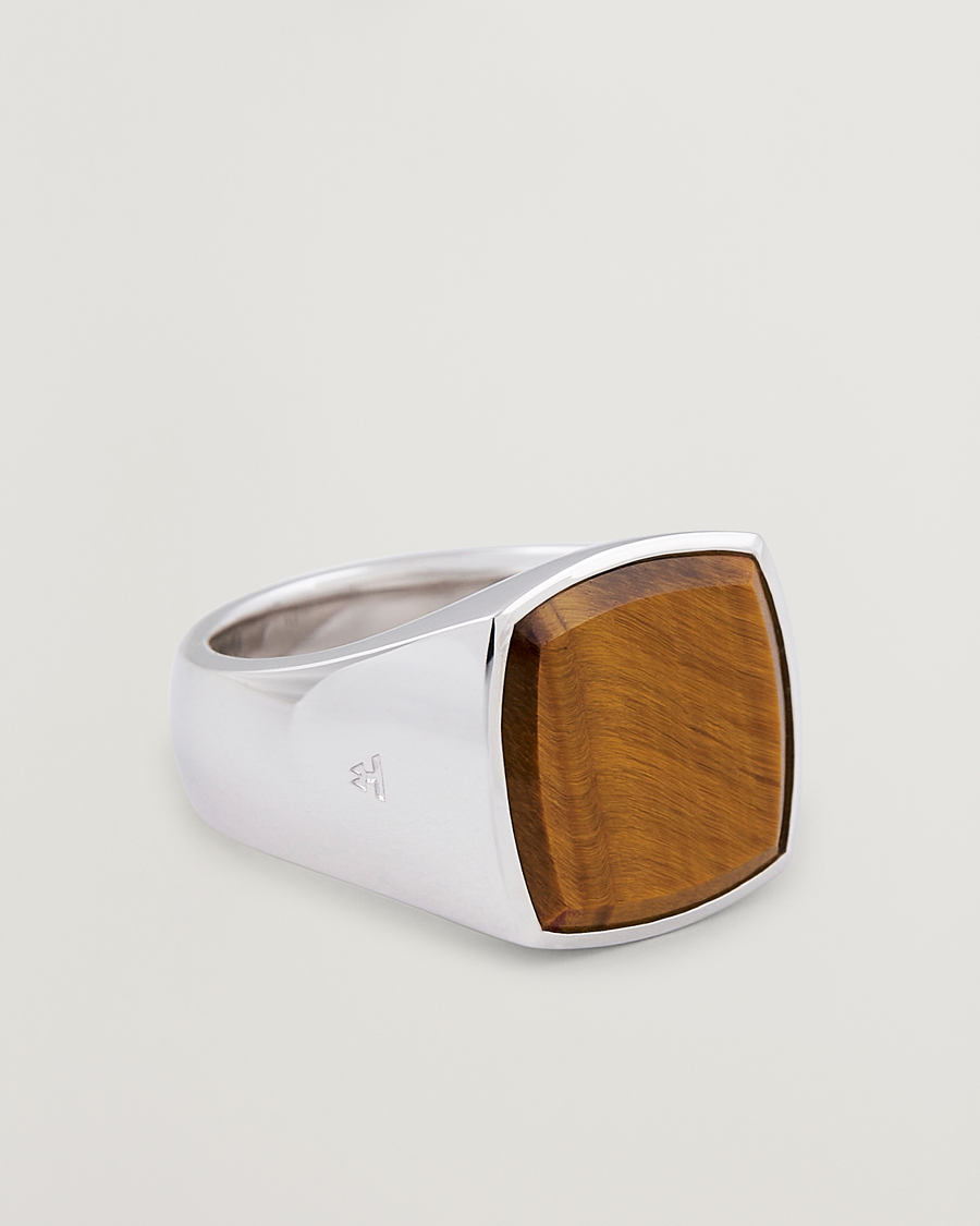 Herre | Smykker | Tom Wood | Cushion Tiger Eye Ring Silver