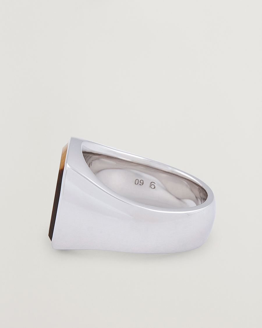 Herre | Smykker | Tom Wood | Cushion Tiger Eye Ring Silver