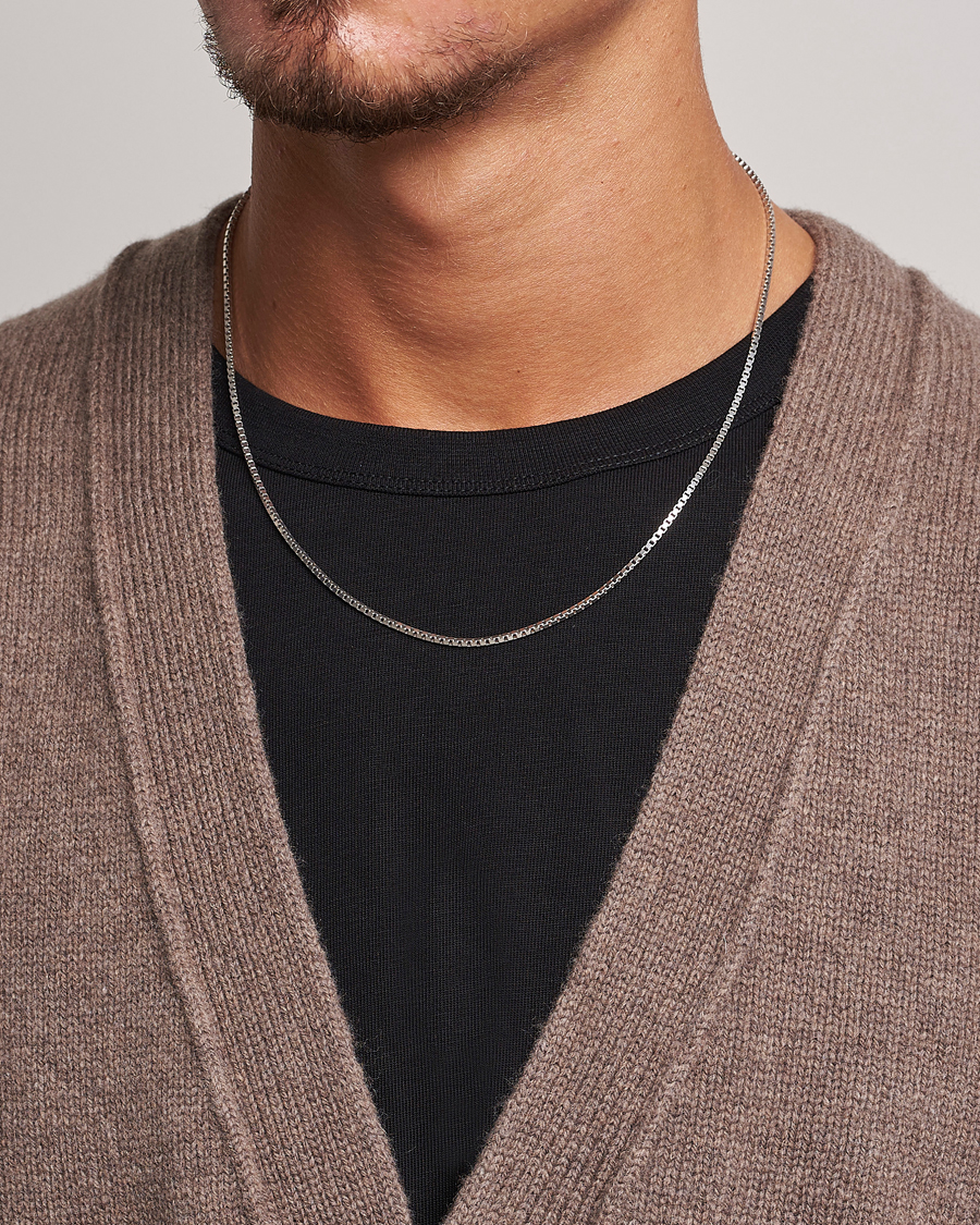 Herre | Tom Wood Square Chain M Necklace Silver | Tom Wood | Square Chain M Necklace Silver