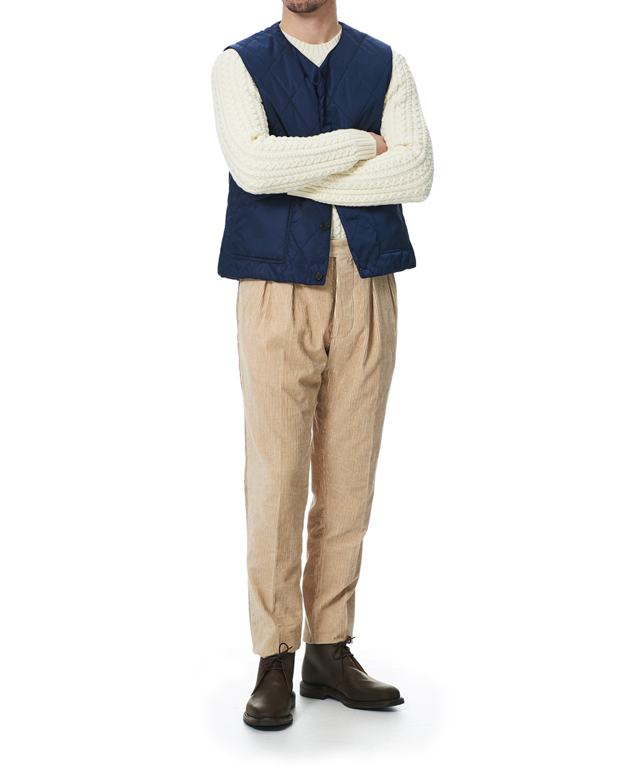 Herre | Bukser | Mackintosh | Wild Pleated Cord Trousers Beige