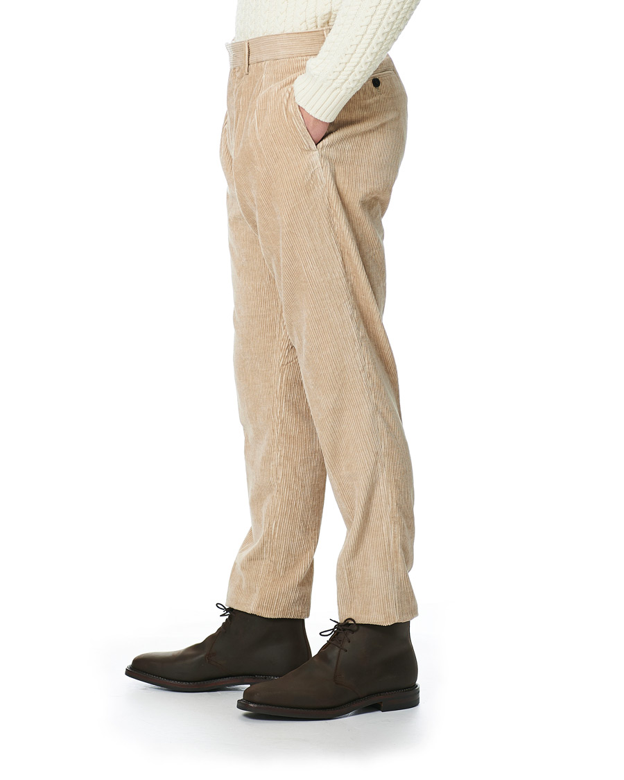Herre | Bukser | Mackintosh | Wild Pleated Cord Trousers Beige
