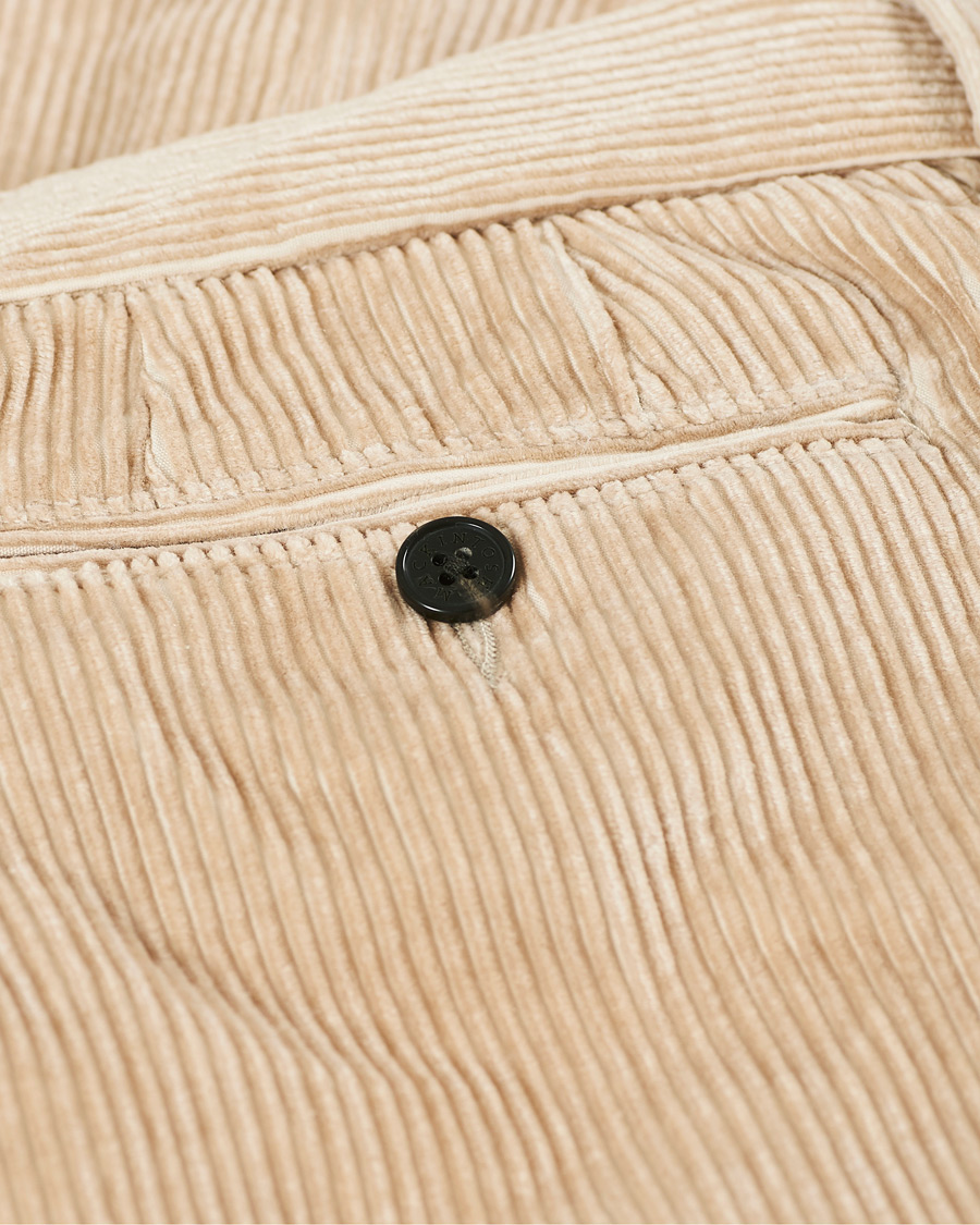 Herre | Bukser | Mackintosh | Wild Pleated Cord Trousers Beige