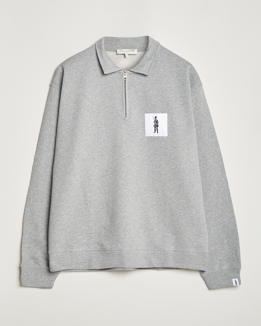 Herre | Gensere | Mackintosh | Dandyman Zip Sweat Grey Melange