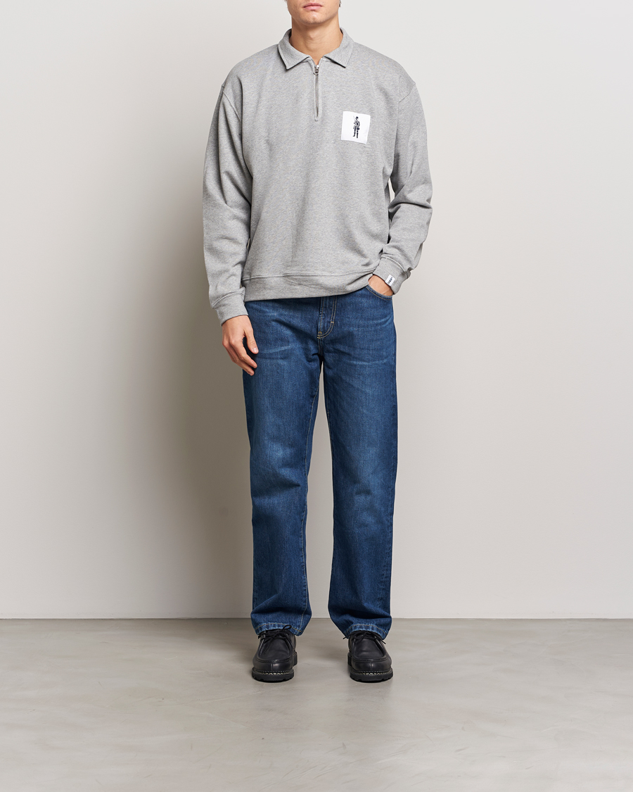 Herre | Gensere | Mackintosh | Dandyman Zip Sweat Grey Melange