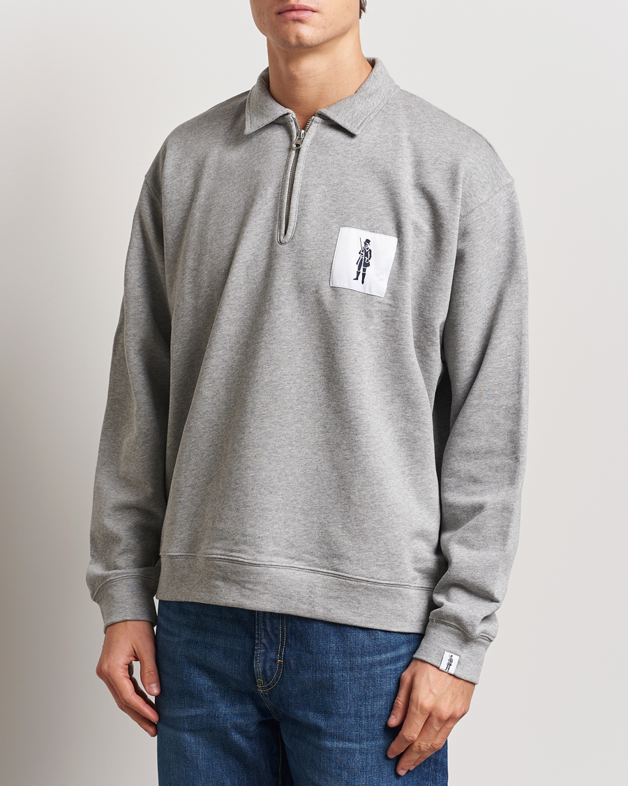 Herre | Half-zip | Mackintosh | Dandyman Zip Sweat Grey Melange