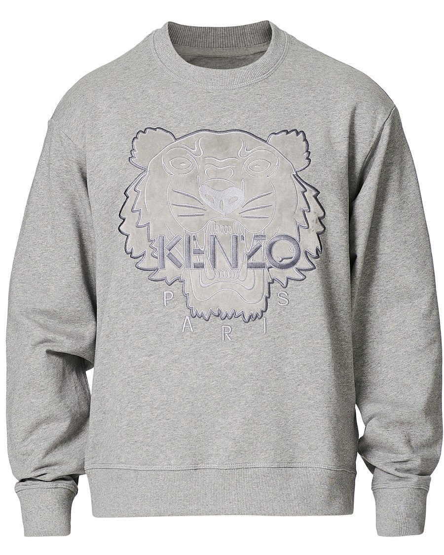 Herre | Gensere | KENZO | Velvet Tiger Head Crew Neck Sweatshirt Grey